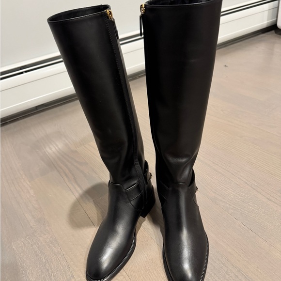 Chanel Black Boots with Gold Chain Accent - Picture 3 of 6